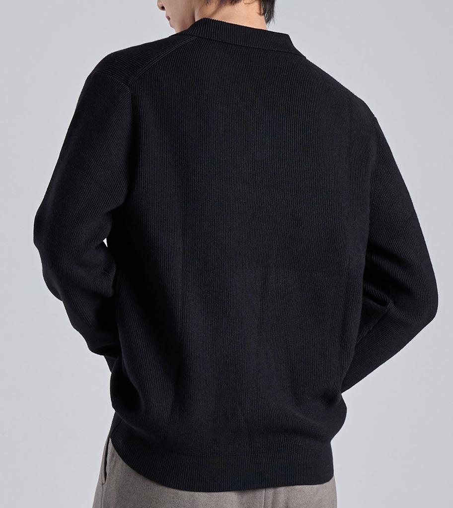 Beoteunseoul Wool Blend Open Collar Knit (Black)