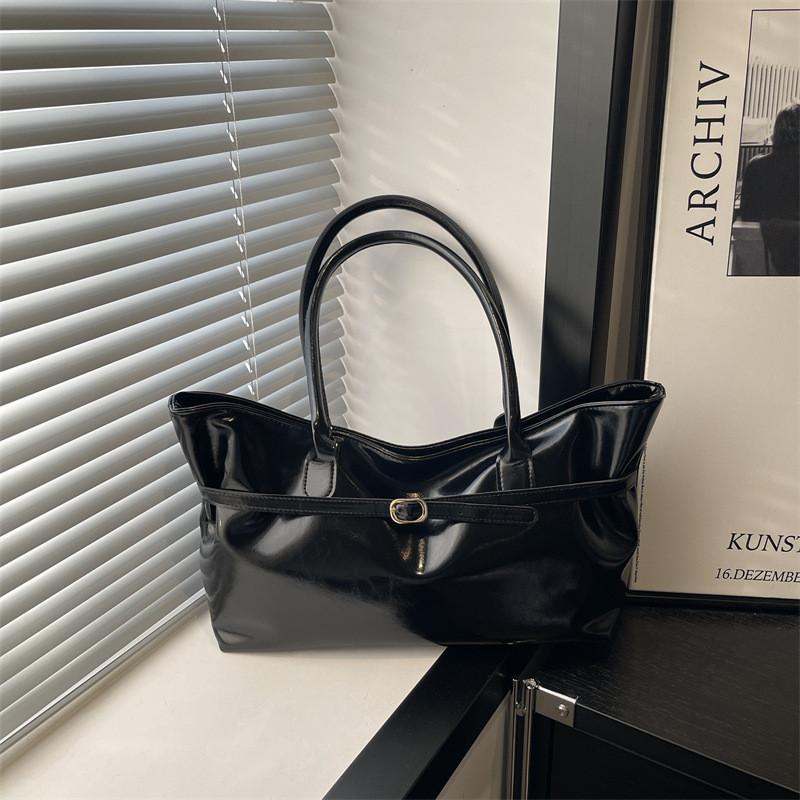 Vintage Pu Tote Bag With Double Shoulder Straps For Daily Casual Use