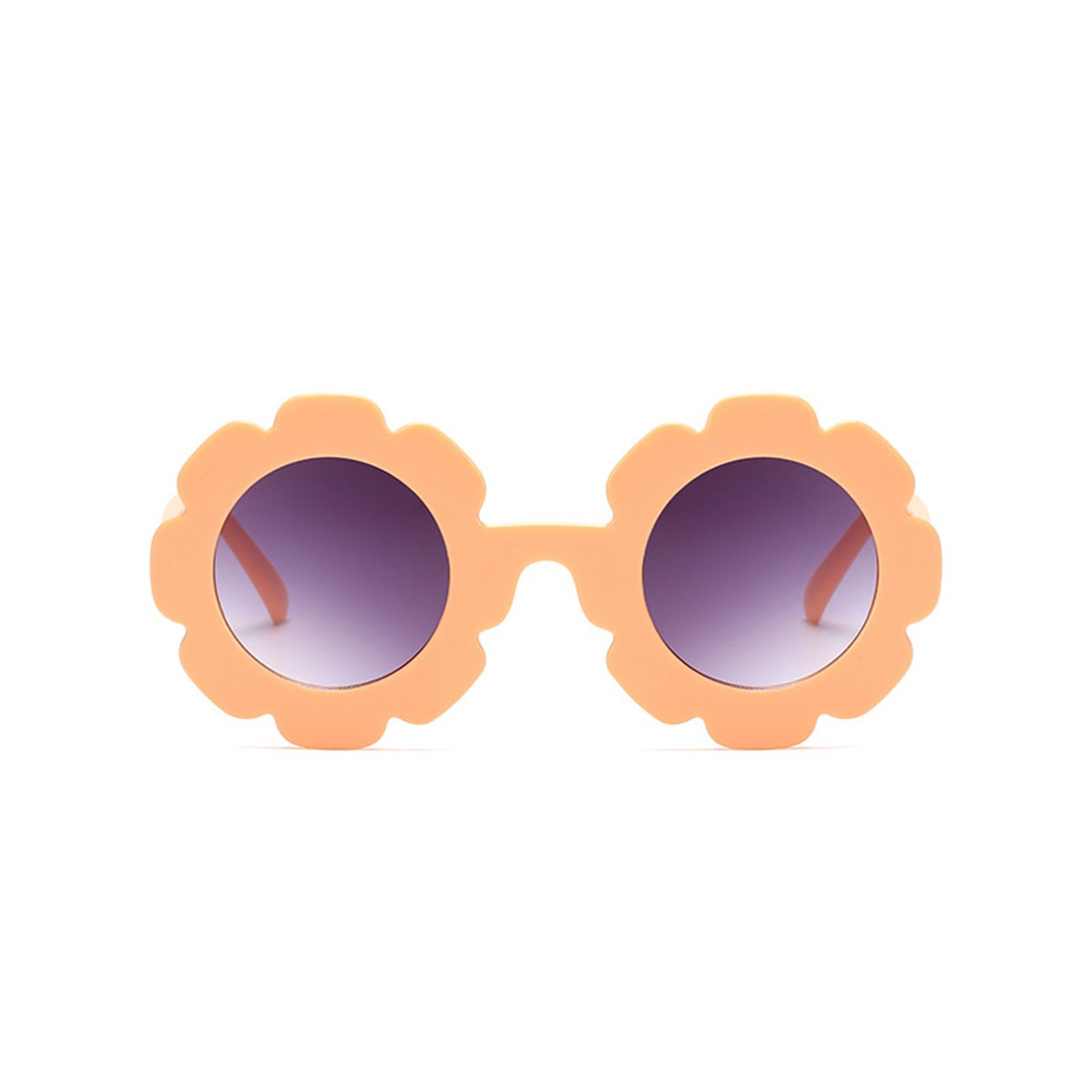 

Солнцезащитные очки Цветок и ПК Материалы УФ Оправа Круглые Для Детей Милые One Size оранжевый