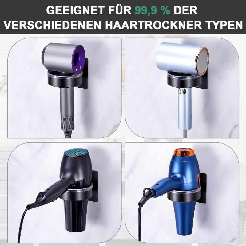 Punch-Free Hairdryer Storage Rack Wall Mounted Hair Dryer Holder Stand Shelf For Home Bathroom Dressing Room No Drill Organizer