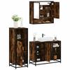 VidaXL Ensemble De Meubles De Salle De Bain 3 Pcs Chêne Fumé, Armoire De Salle De Bain, Placard De Salle De Bain, Meuble De 3301002