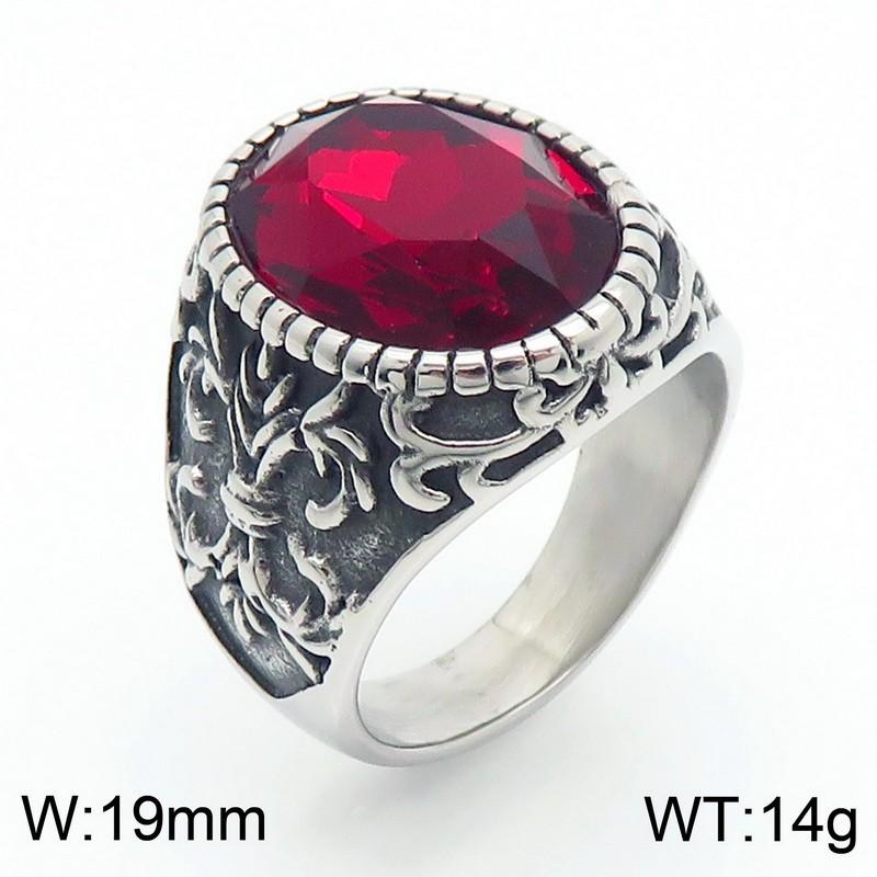 Source Retro Viking Jewelry, Palace Style Luxury Gemstone Engraved Stainless Steel Men'S Ring