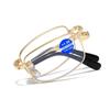 Fashionable Full Frame HD Folding Reading Glasses for Seniors – Anti-Blue Light Metal Design