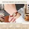 1 Pack Waterproof Retro Quartz-Watch for Women Vintage Faux Leather Strap Wristwatch with Alloy Case Mineral Glass Daily Wear