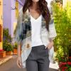 Ladies Fashion Loose Casual Print Beach Holiday   Sleeve Chiffon Cardigan