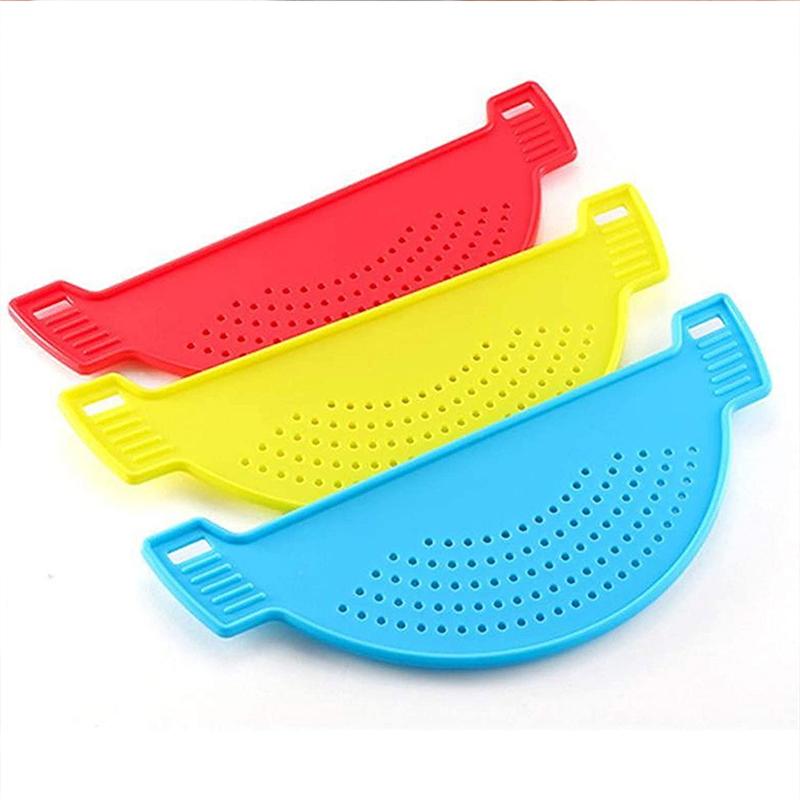 Accessori per la cucina Cestino di scarico in plastica Lavare il riso Filtro Deflettore a tenuta Imbuto per vasetti Gadget da cucina Pentola Scolapiatti laterale
