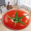 Realistische Saftige Rote Tomate Mit Wassertropfen Runder Teppich, Frische Frucht Draufsicht Druck Bodenmatte für Küche Esszimmer Schlafzimmer Sofa Innenbereich