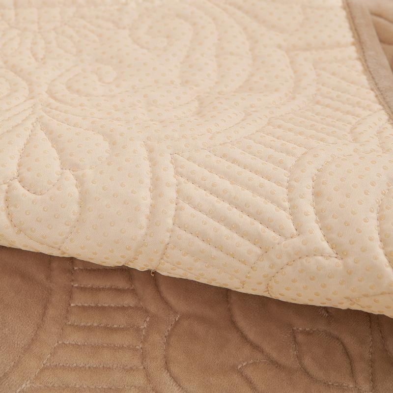 Light Luxury Autumn And Winter Plush Non-Slip Sofa Cushion Simple Embroidered Leather Sofa Towel Cover Warm Seat Cushion Cover Cloth Cream Wind
