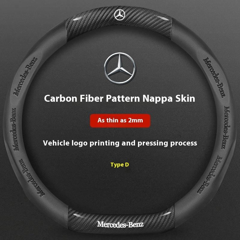 Für Mercedes-Benz A B C E S V R-Klasse C43 CLA GLA GLB GLC GLK SLK SL Vito Auto AntiRutsch Kohlefaser Leder Lenkradabdeckung
