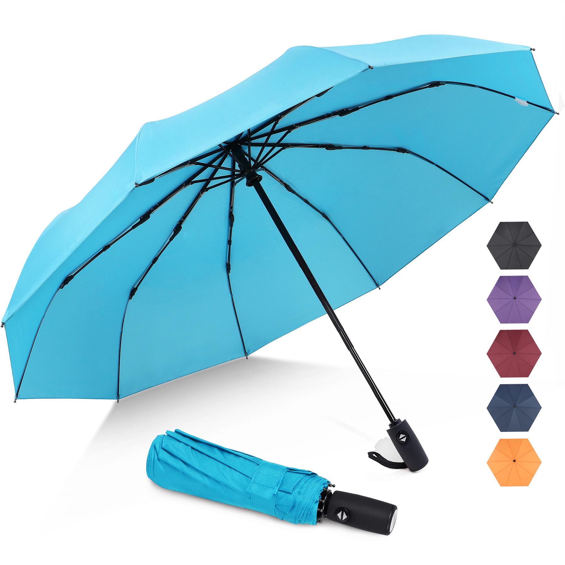ZOMAKE Travel Umbrella Compact -10Ribs Portable Collapsible Umbrellas for Rain Windproof Automatic Small Folding Travel Umbrella