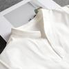 Women's Elegant V-Neck Pleated Short T-Shirt
