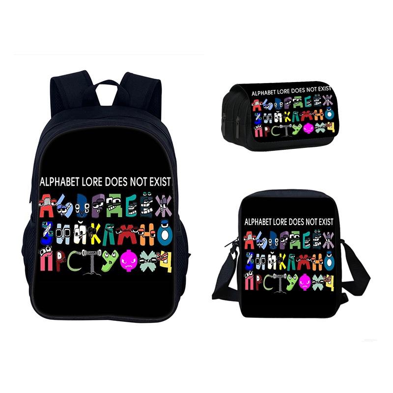 Alphabet Lore Backpack Cool And Breathable Student Bag For School In Red/black