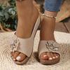 Fashion Vintage Big Floral Sandals Women Summer 2025 Comfortable Soft Sole Wedge Heels Slides Woman Casual Plus Size 43 Slippers Mujer