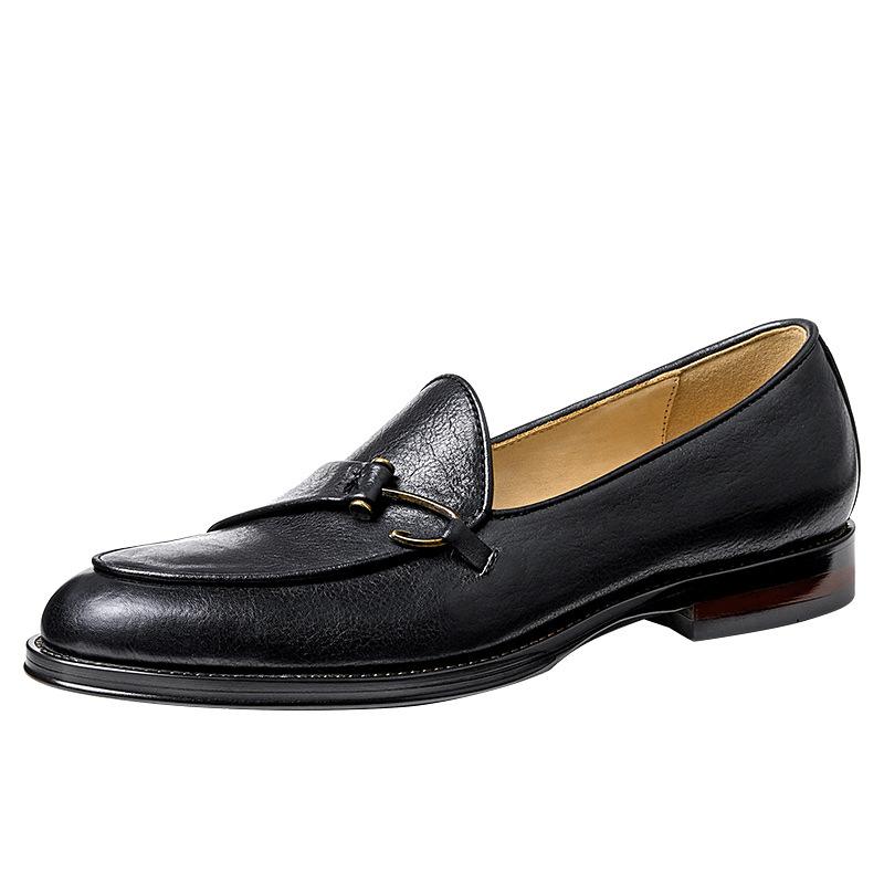 Breathable Business Casual Shoes Men'S Leather Shoes Genuine Leather British High-End First-Layer Cowhide One-Pedal Loafers Men'S Summer