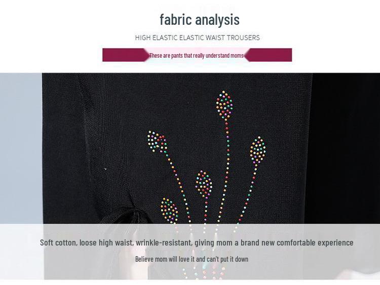 Ice Silk High-Waisted Wide-Leg Cropped Pants with Rhinestones for Women - Plus Size, Summer Casual