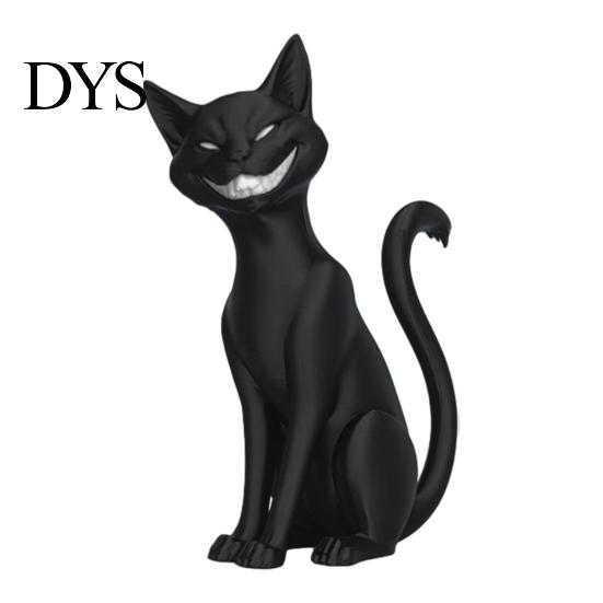 Schwarze Katze Statue für Halloween 3D Gedruckte Figur, Gotischer Stil Böses Schreibtischornament, Fotografie Requisiten Dunkle Fantasie Sitzend Haus Tischplatte