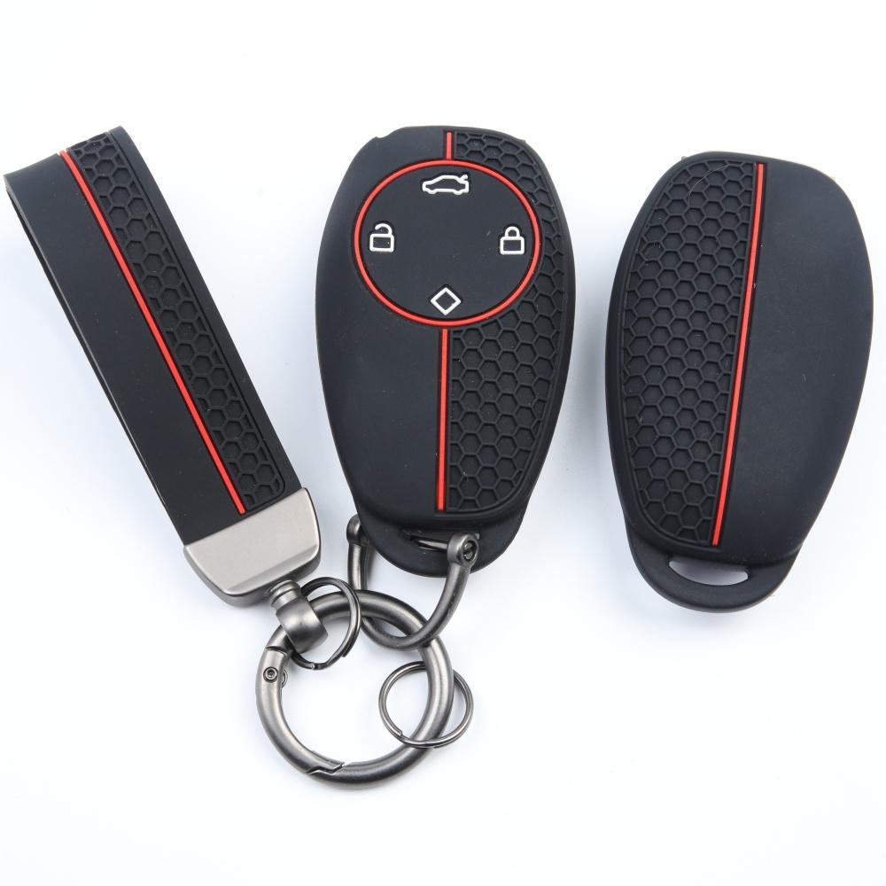 Key Fob Cover for Leapmotor T03 S01 C11 C01 with Keychain Silicone Full Coverage Protective Case Anti-Scratch Guard Shockproof Protection