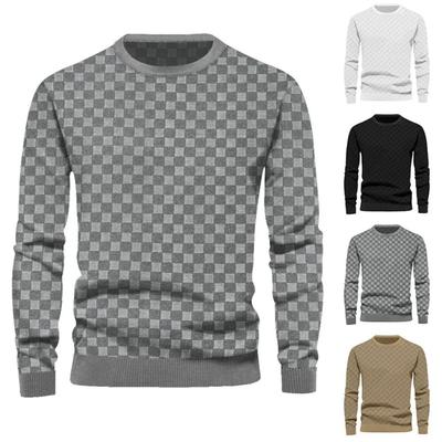 Men's Plaid Long Sleeve T-shirt Heavyweight Casual Bottoming Shirt Home Wear Streetwear Winter Tops Tees Streetwear