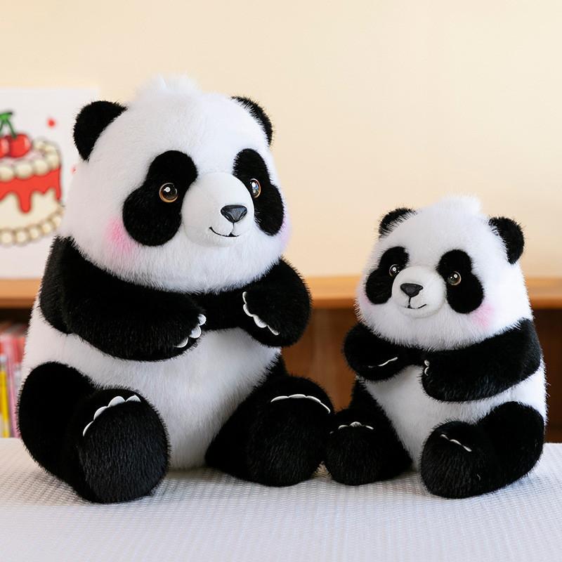 Plush Cute Panda Toywith Pp Cotton Filling Soft Stuffed Animal Kids Doll Gift