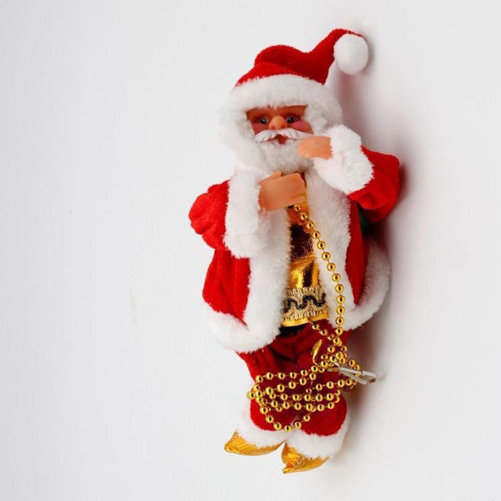Christmas  Santa Claus Climbing Beads Santa Claus Doll with Light Music Family Party Decorations Christmas Gifts