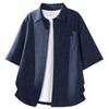 [KOTRBOY] Men's Short-Sleeve Shirt, Linen-like Material, Summer Wear, Breathable, Smooth, Wrinkle-Resistant, No Ironing Required, Soft Touch, High-Qua
