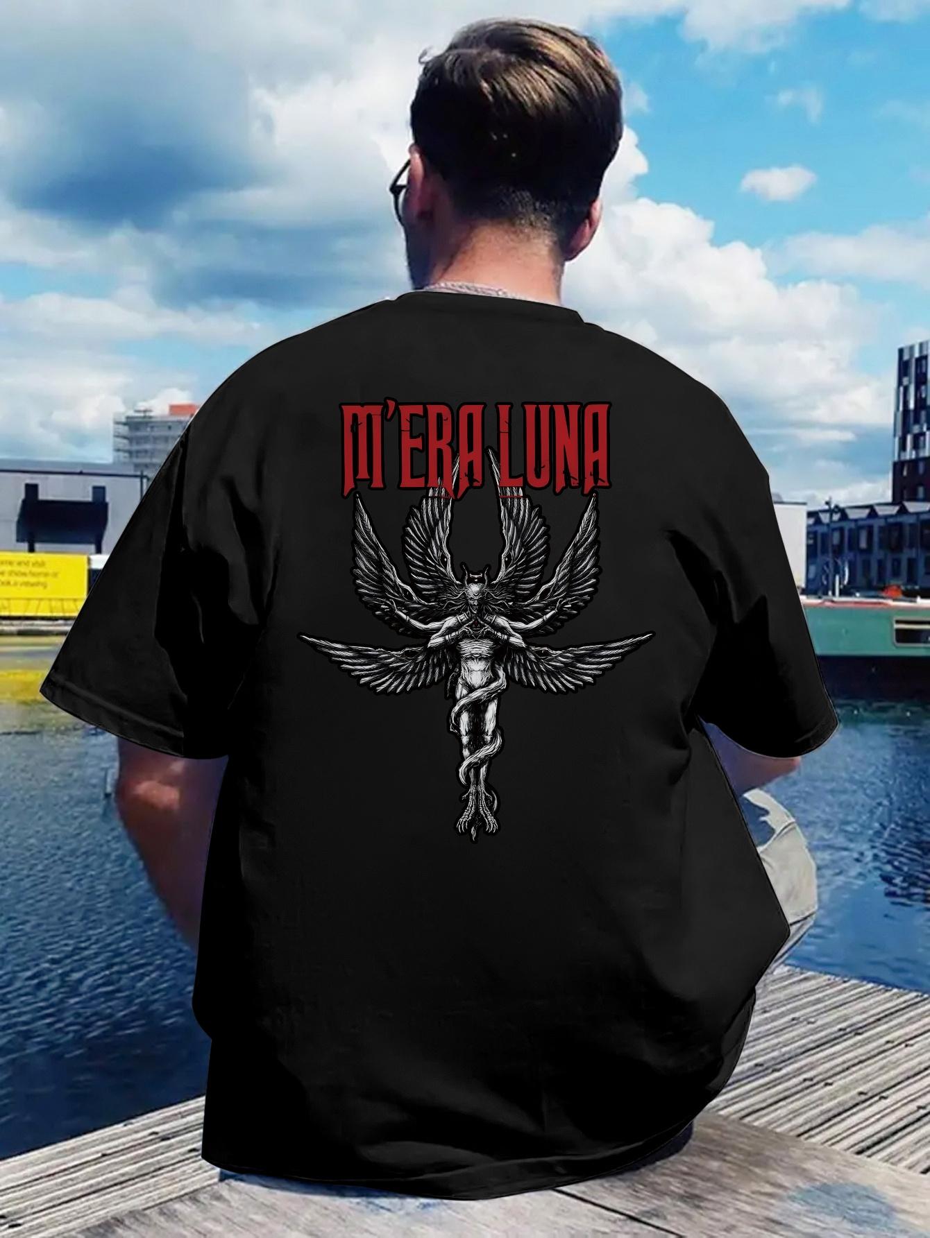 Retro Rock Band Graphic T-shirt - M ERA LUNA with Angelic Figure XL