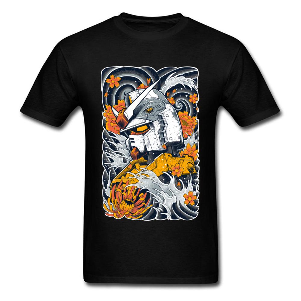 Gundam Anime Druck Oversized Baumwoll T-Shirt Herren und Damen Bequem Mode Street Y2K Sommer Schweißabsorbierend Locker T-Shirt