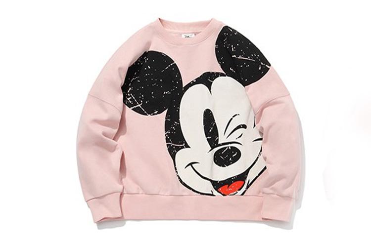Li Ning X Disney Sweatshirts Women s Pink Crew Neck Moderate Regular AWDQC28-3 XXL