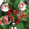 1PCS Christmas Red Berries Ornament Artificial Foam Berry Flower Branches DIY Wreath Xmas Tree Wedding Party Home Decoration
