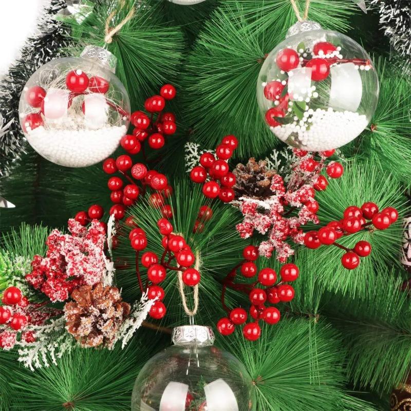 1PCS Christmas Red Berries Ornament Artificial Foam Berry Flower Branches DIY Wreath Xmas Tree Wedding Party Home Decoration