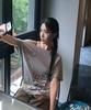 AWESOME STUDIO Babycat One-Shoulder T-Shirt Melange Gray