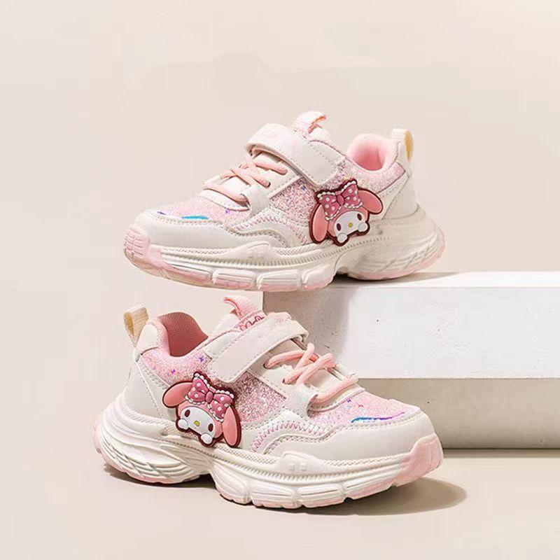

Kuromi girls sneakers, new spring and autumn children s soft-soled white shoes, stylish cartoon sports shoes for students 33Inner Length20.4CM розовый