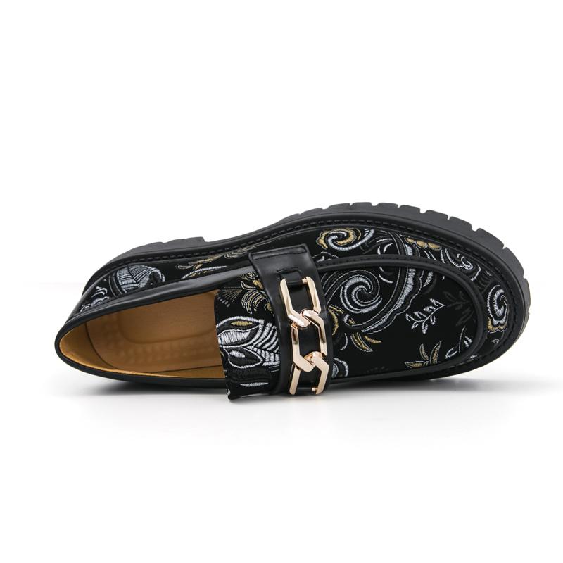 Scarpe da Uomo con Plateau Mocassini Eleganti Scarpe Elevator Punk Scarpe Formali da Lavoro Stampa Suola Spessa Creepers Taglie Forti