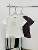 26 Early Spring High-Quality Underwire Short-Sleeve Triangle Logo Slimming Cotton T-Shirt - White Trendy Brand
