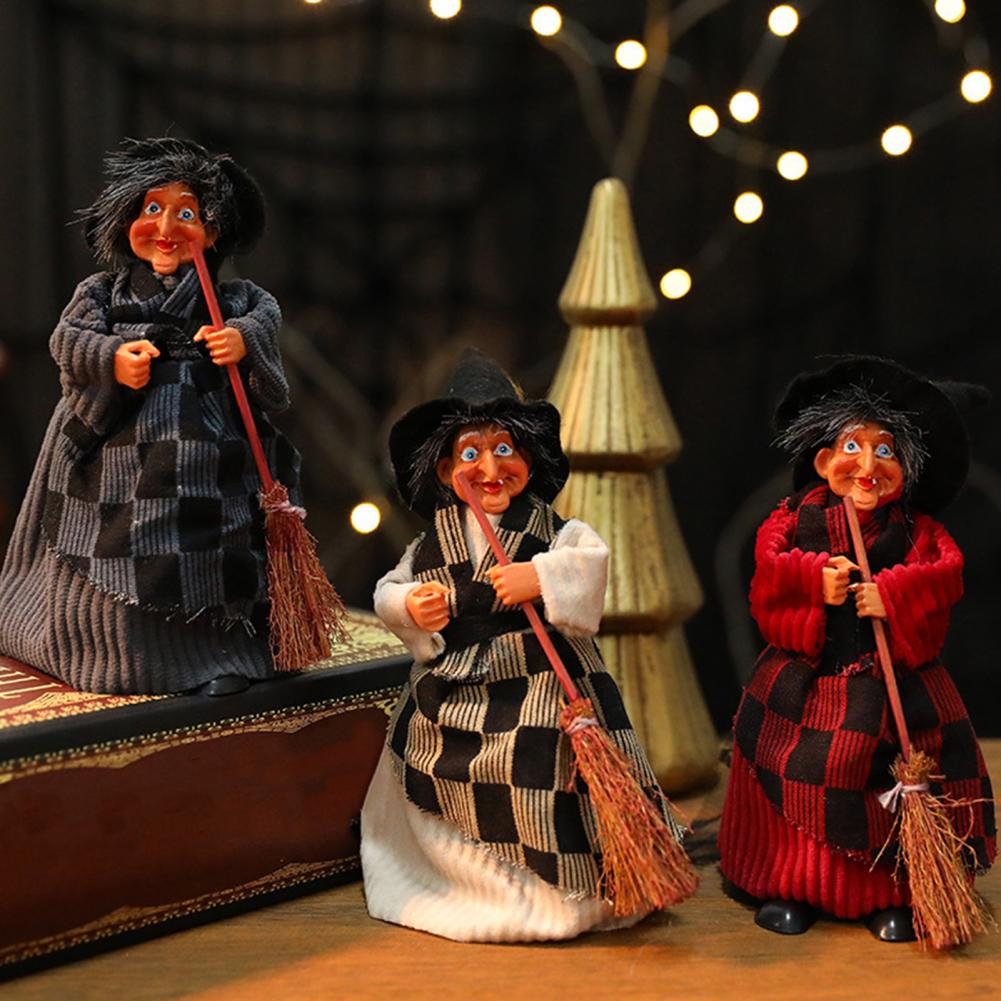 Witch Statue for Halloween Decor Small Hanging Witch Figurine Spooky Halloween Witch Ornaments Statue Set for Haunted