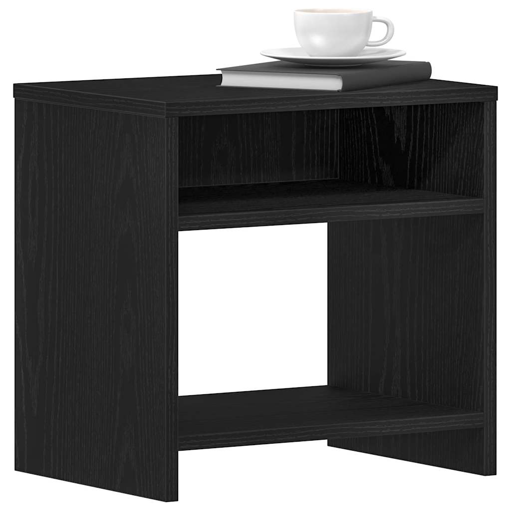 Nightstand Black Oak Effect 40 X 30 X 40 Cm Engineered Wood