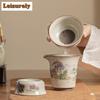 Imitations-Song-Ru-Ofen Landschaft Tee-Infuser Retro Teekugel Teesieb Haushalt Teebereiter Teefilter Teezeremonie Sammlung