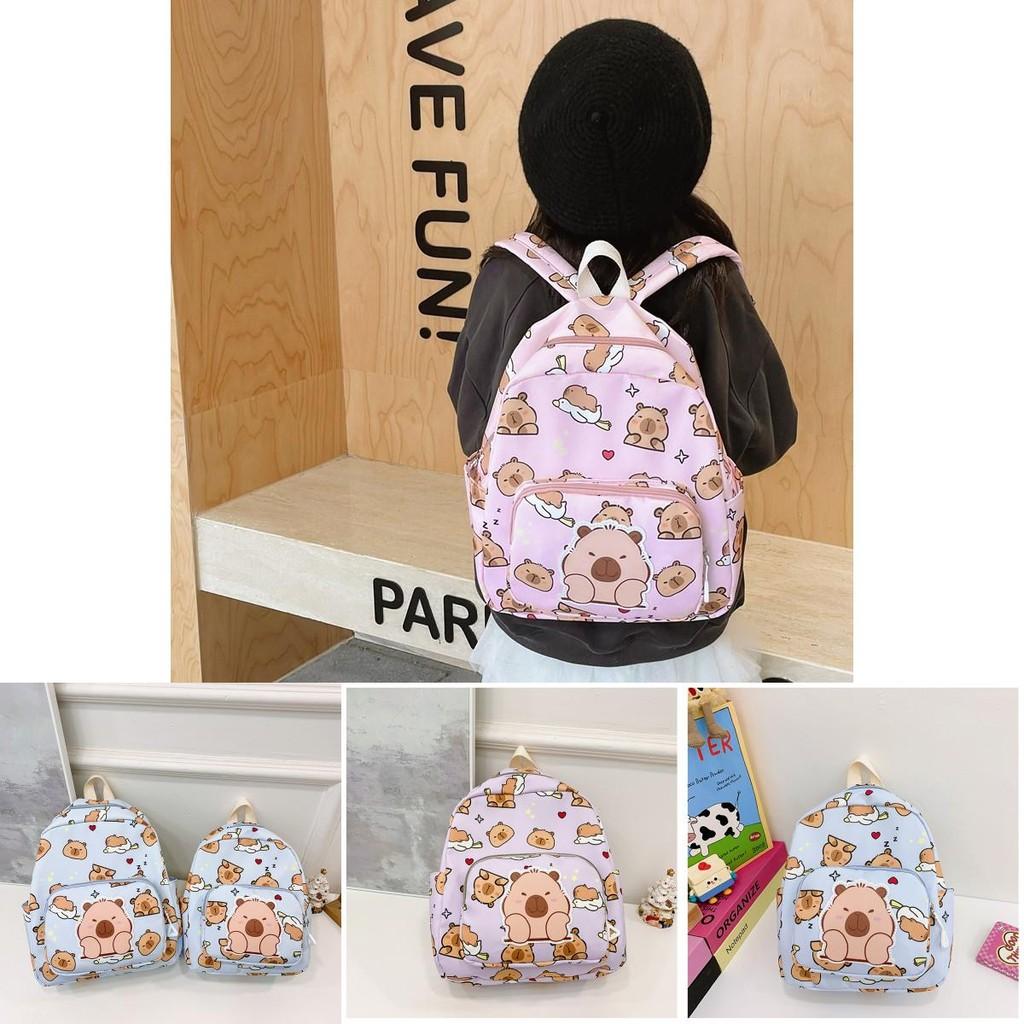 Lightweight Capybara Kids Backpack With Cartoon Design Ideal For School And Play