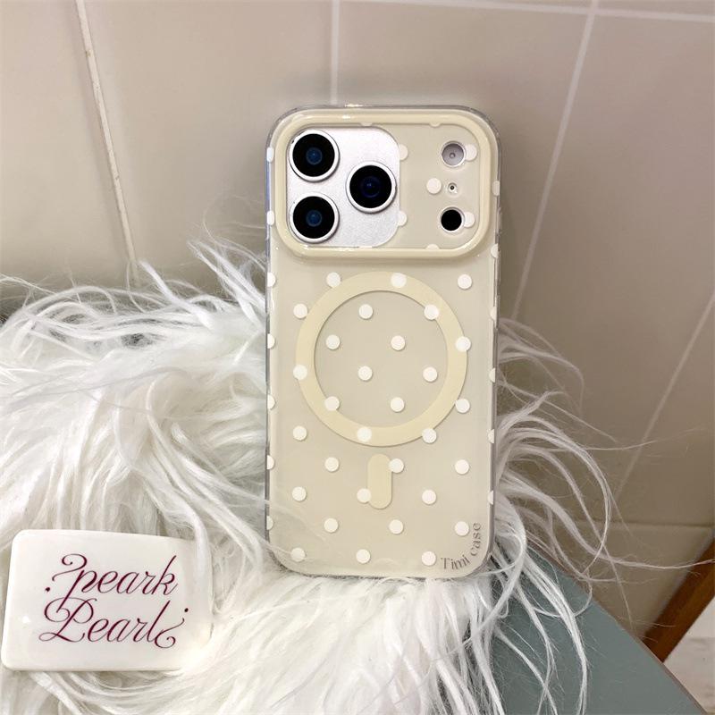

Solid Color Polka Dot Magnetic Phone Case for iPhone 17, Apple 16 Pro Max / 15 / 14 iPhone 17 Pro Max