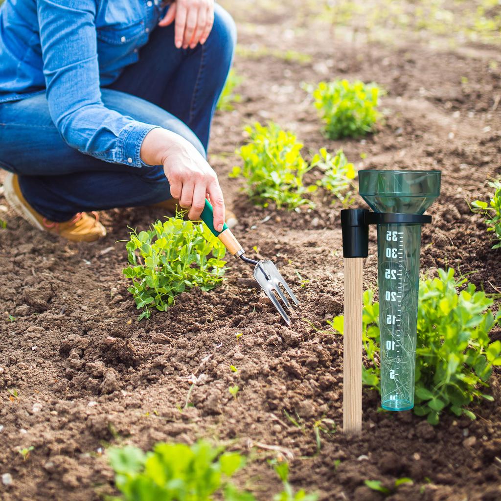 Taza Medidora de Lluvia de Plástico con Capacidad de 35 mm Pluviómetro Fácil de Instalar para Césped Granja Jardín Entornos Uso en Exteriores