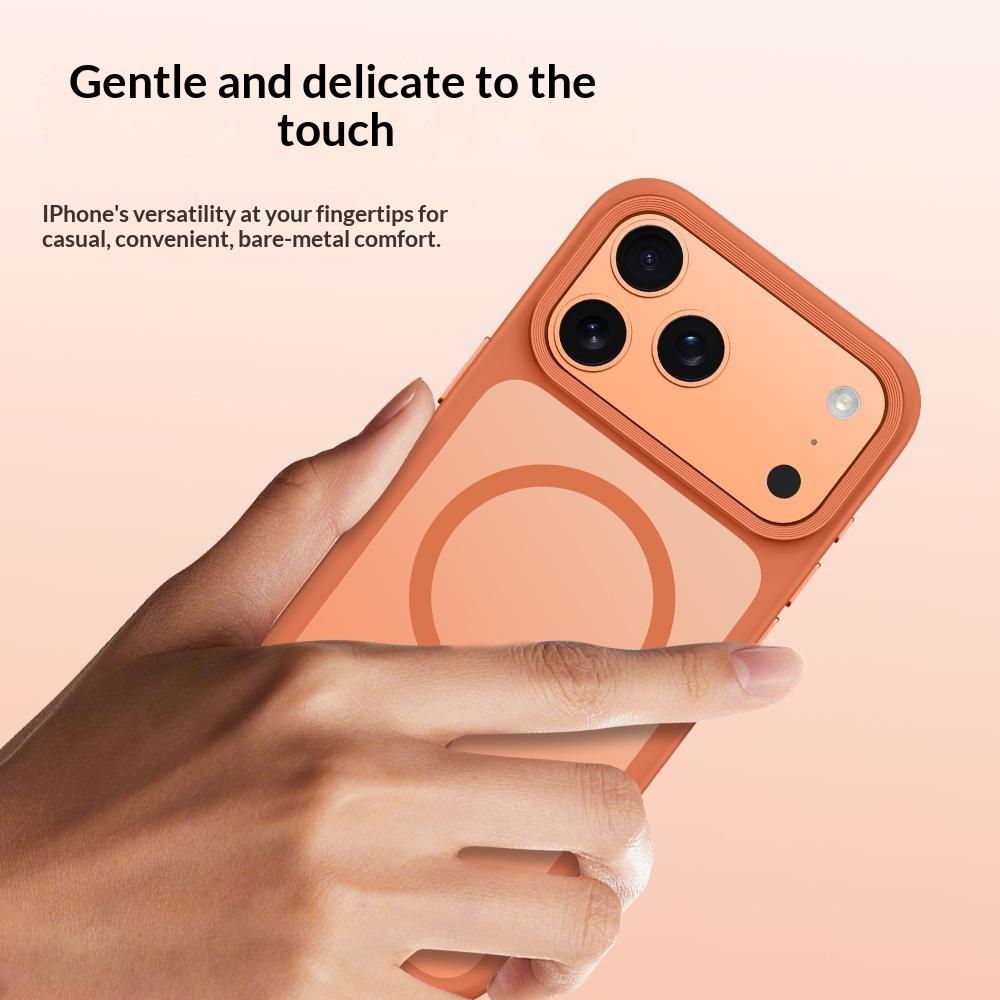 For iPhone 17 Pro Magnetic Phone Cover Skin Touch TPU + PC Shockproof Back Case Compatible with MagSafe