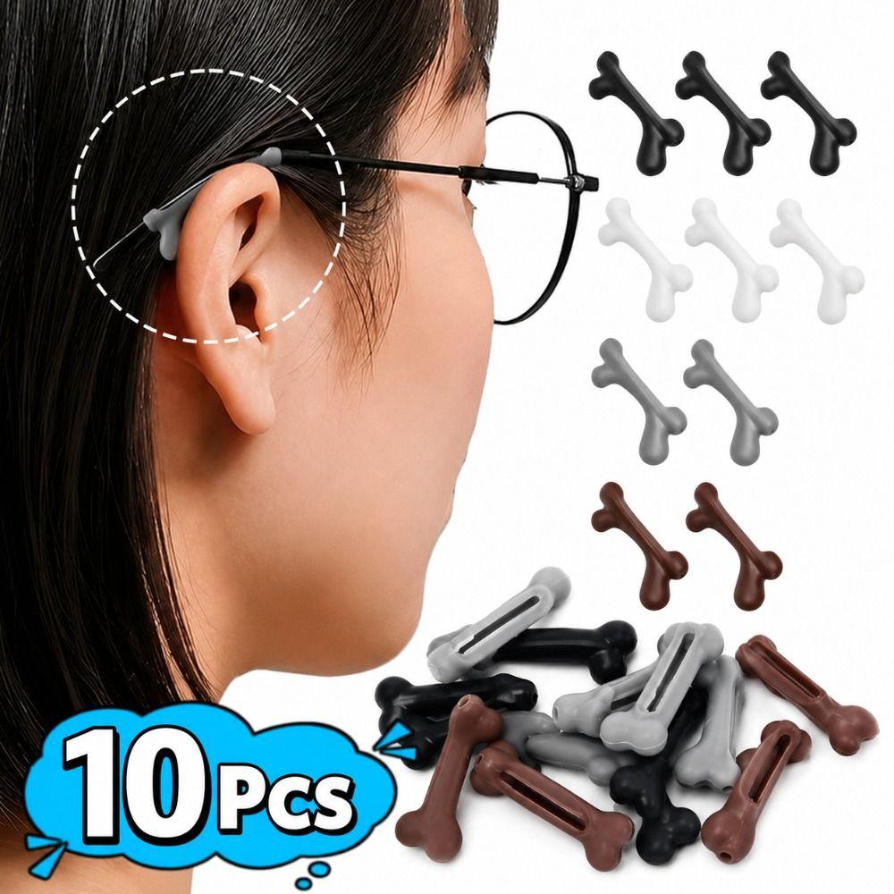 10Pcs Silicone Eyeglass Ear Grips Anti Fall-Off Glasses Ear Hooks Glasses Temple Accessories