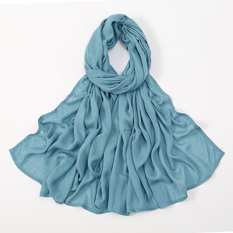 Autumn new solid color hot-selling Malay Indonesian cotton headscarf, monochrome wide-brimmed thin Modal breathable scarf