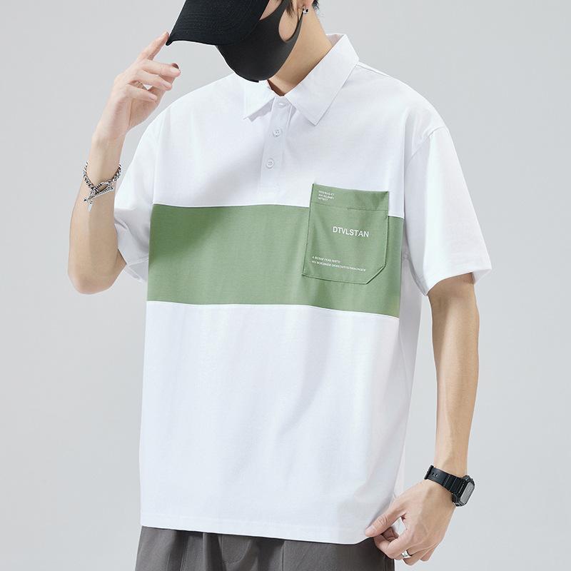 Summer Men's Polo Shirt Lapel Short Sleeve T-shirt Loose and Simple T-shirt