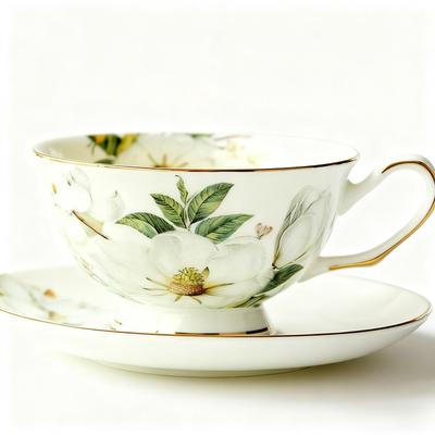 Ceramic Teacup, European Bone China Coffee Cup, Afternoon Tea Set, Creative English Black Tea Cup, Pastoral Style Water Cup