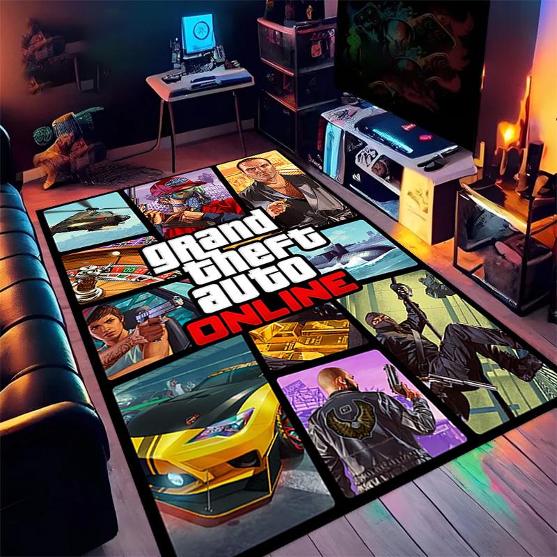 Grand Theft Auto Online: Covor de Aventură cu Octan Ridicat Potrivit pentru toate anotimpurile Decor Acasă Modă Cadouri de Crăciun Artă