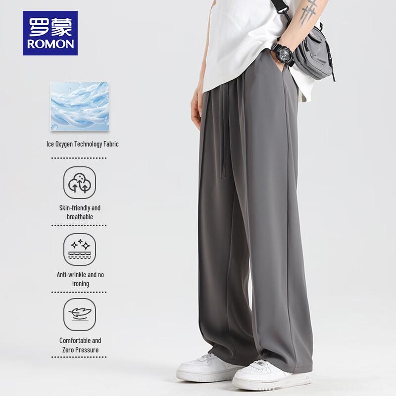 Romon Men's Summer Ice Silk Quick-Dry Casual Pants