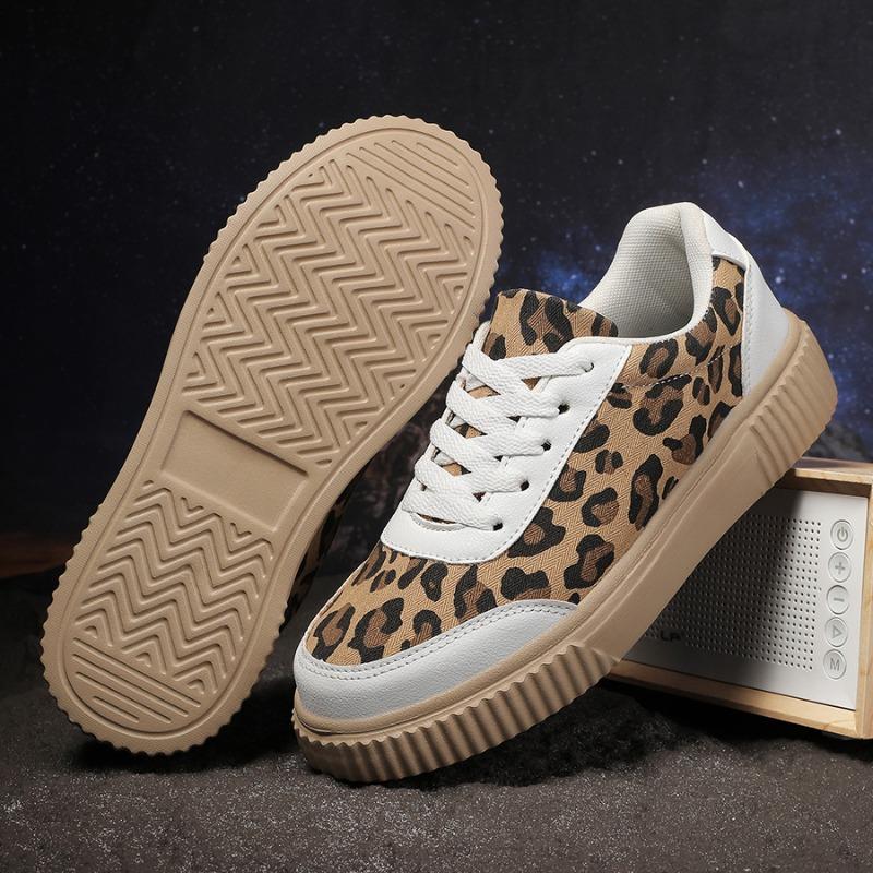 Shoes for Women Fashion Leopard Print Designer Women Shoes Outdoor Comfortable Casual Shoe Women Sneakers Lace-up Vulcanize Shoe