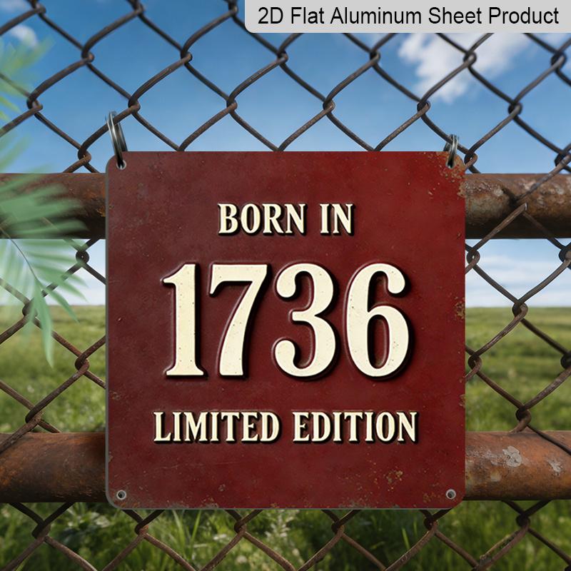 

2D Flat, 1pc Vintage Metal Sign Wall Decor - Limited Edition Collectible Signage Suitable for History Buffs, Aluminum Plaque for Study, Office 20*20cm