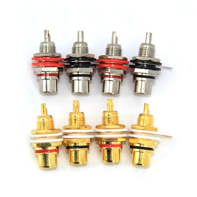 Zinc Alloy Metal or Gold Plating Female RCA Female Solder Jack Connector Plug Audio Socket Chassis Panel Mount Adapter Red Black